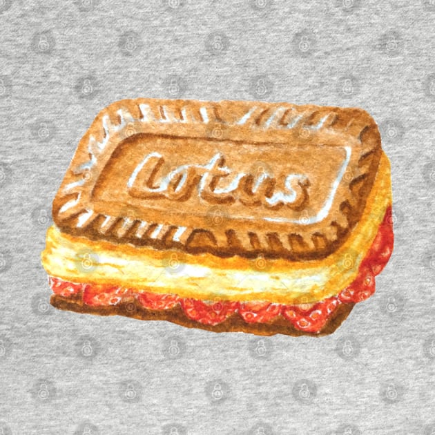 Lotus Biscoff Cookie Ice Cream Sandwich Watercolour Painting by toffany's